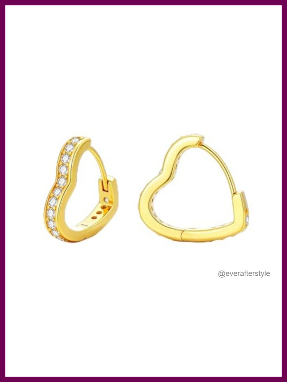 14K Gold Heart Hoop Earrings Women Hypoallergenic Lightweight Gift